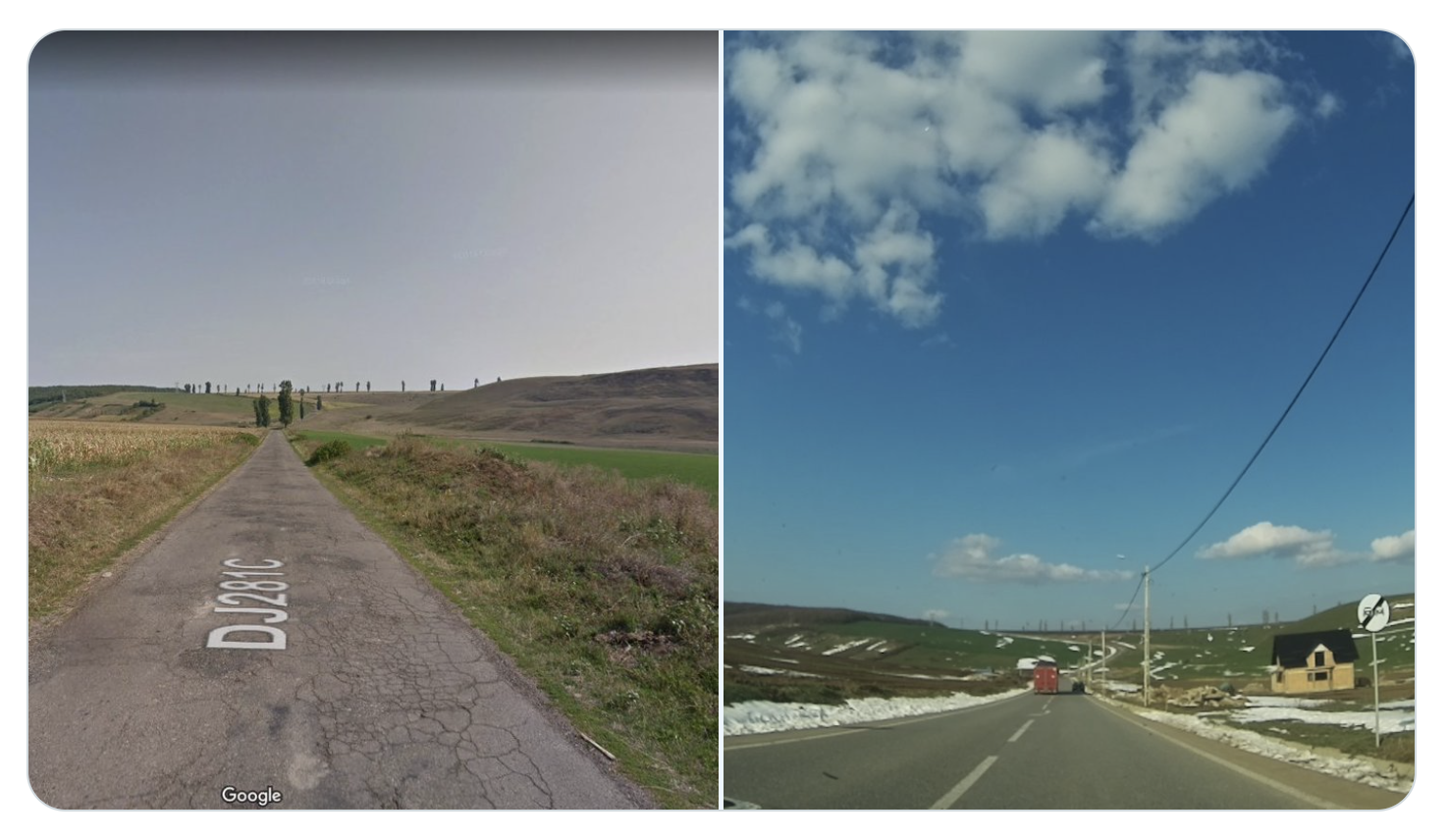 Hivemapper vs. Google Maps in Romania. 10 yrs apart.
