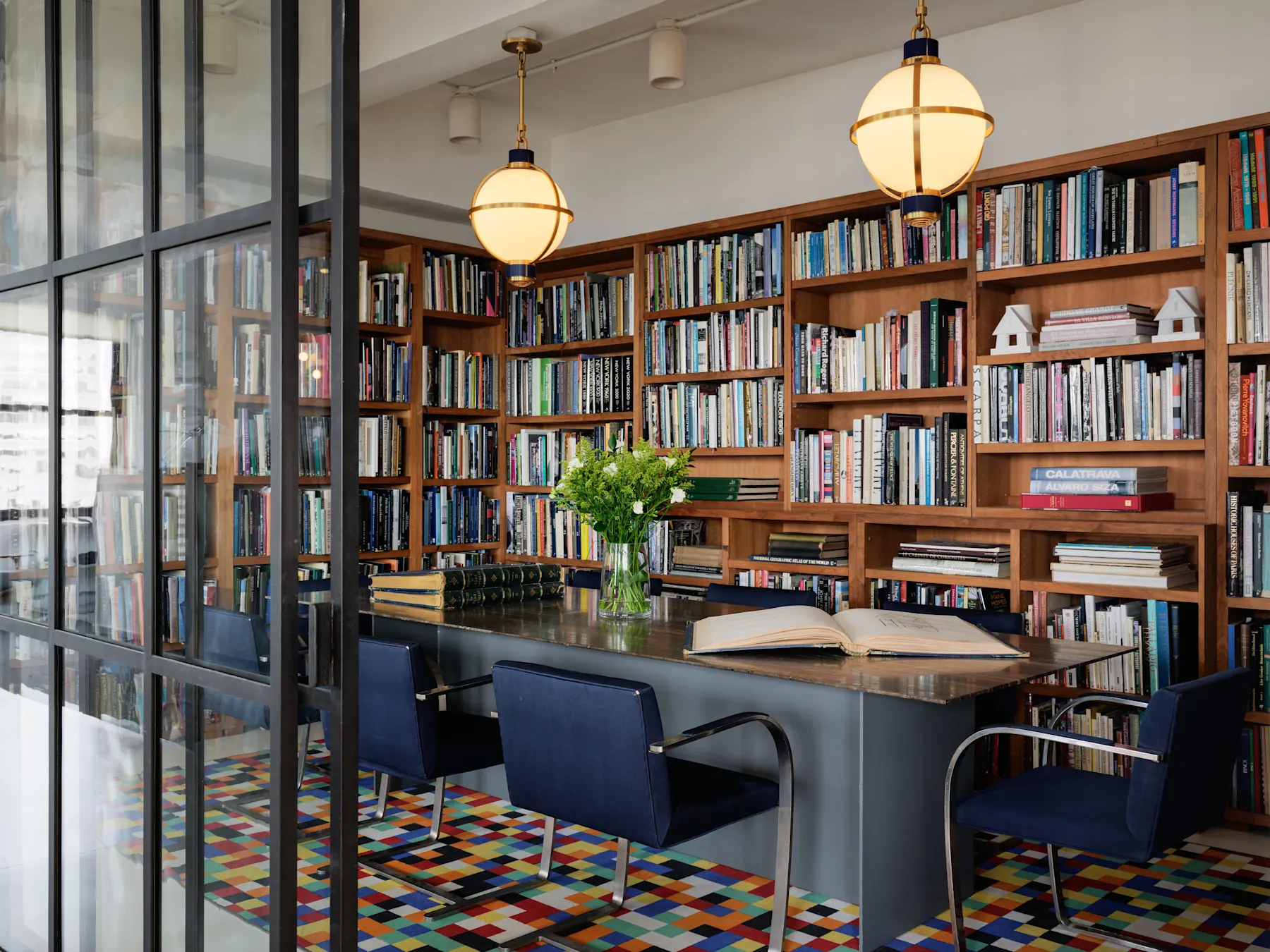 Kligerman Architecture & Design's office library at 500 5th Avenue, New York, NY. 