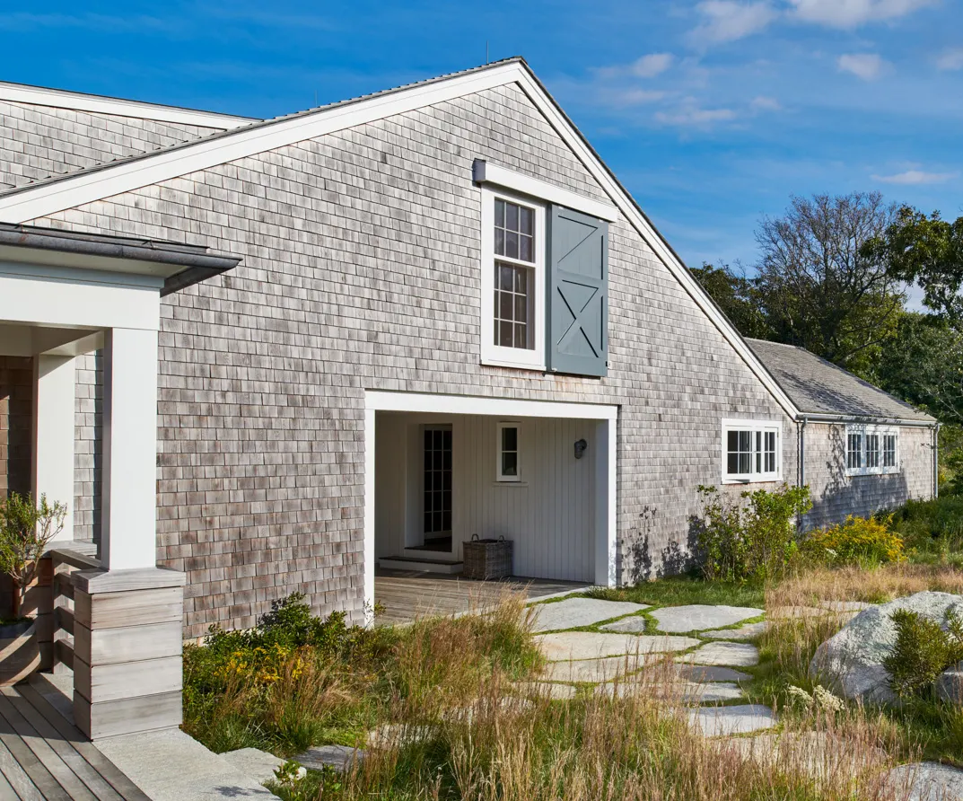 Shingle Style Beach House Breezeway