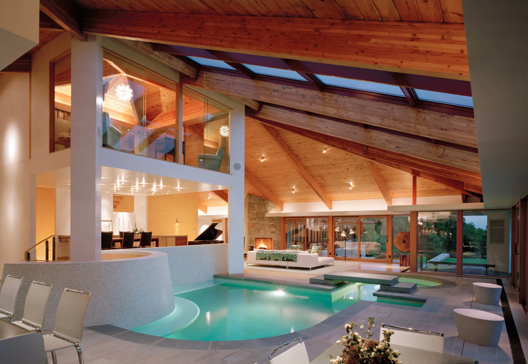 Living Room and Indoor Pool