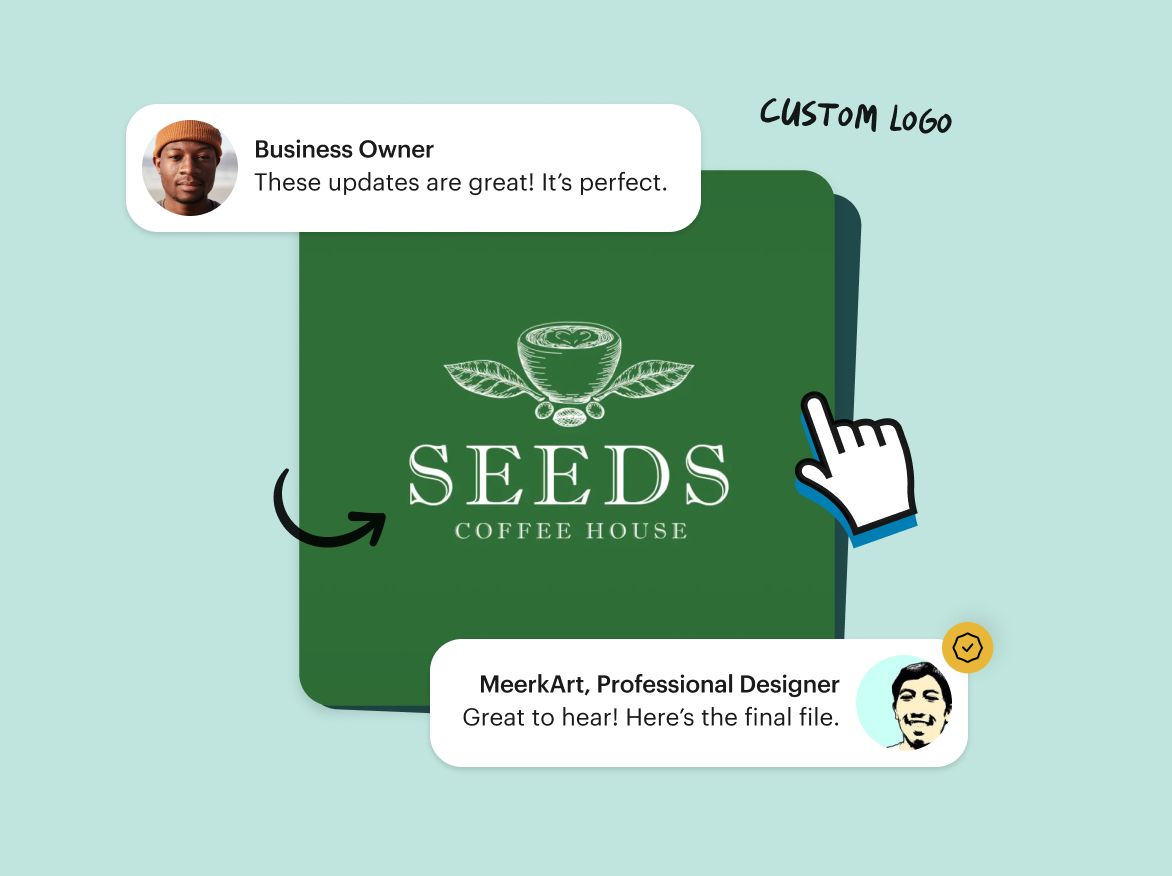 A logo created in a 1-to-1 project for Seeds Coffee House