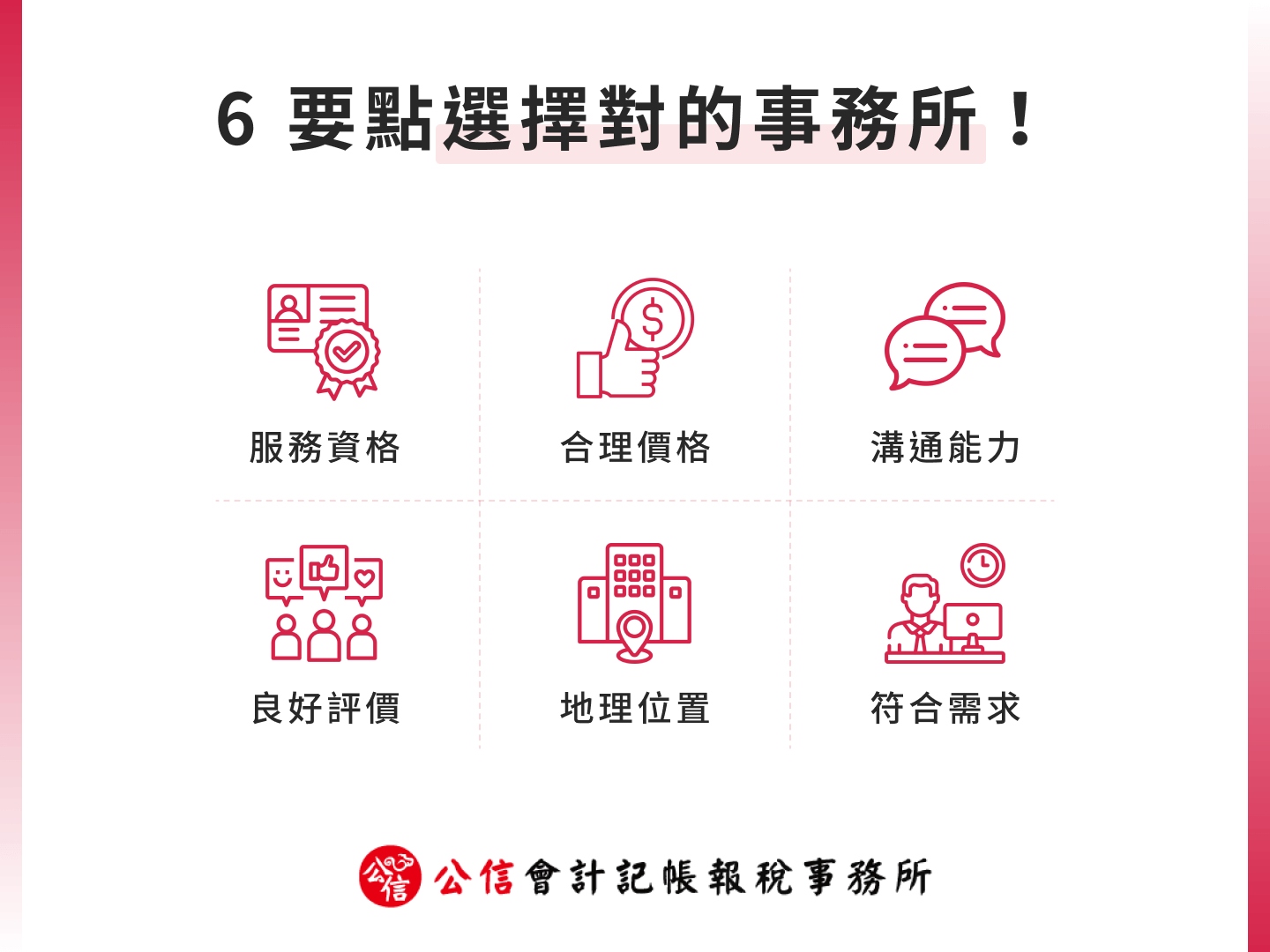 6 要點選擇對的事務所！
