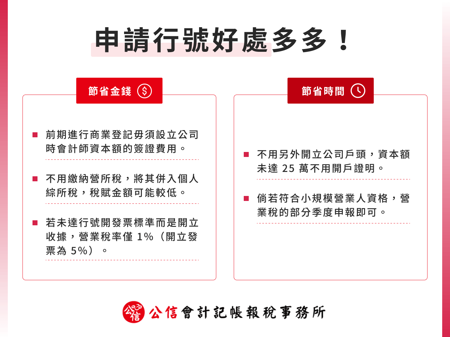 申請行號好處多多！