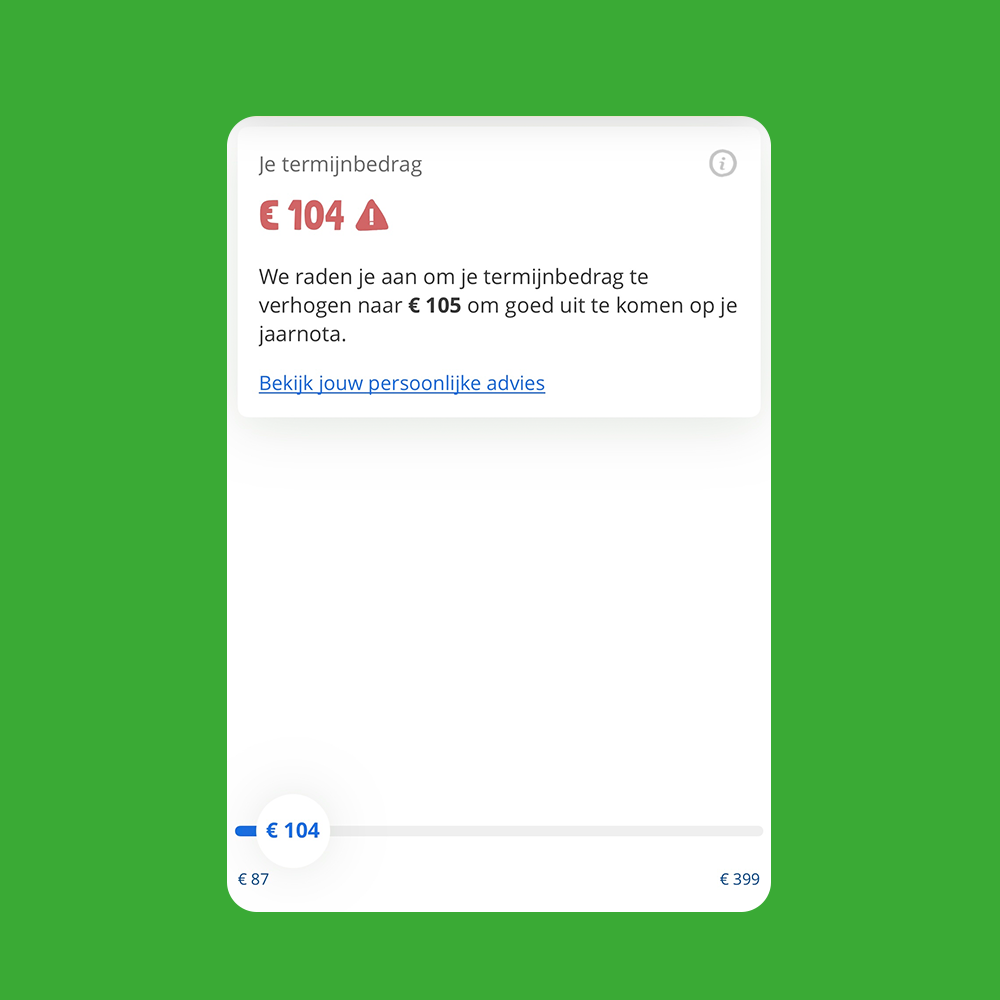 Het termijnbedragadvies in de Budget Thuis app
