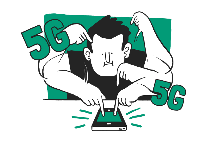 Illustratie mobiel 5G