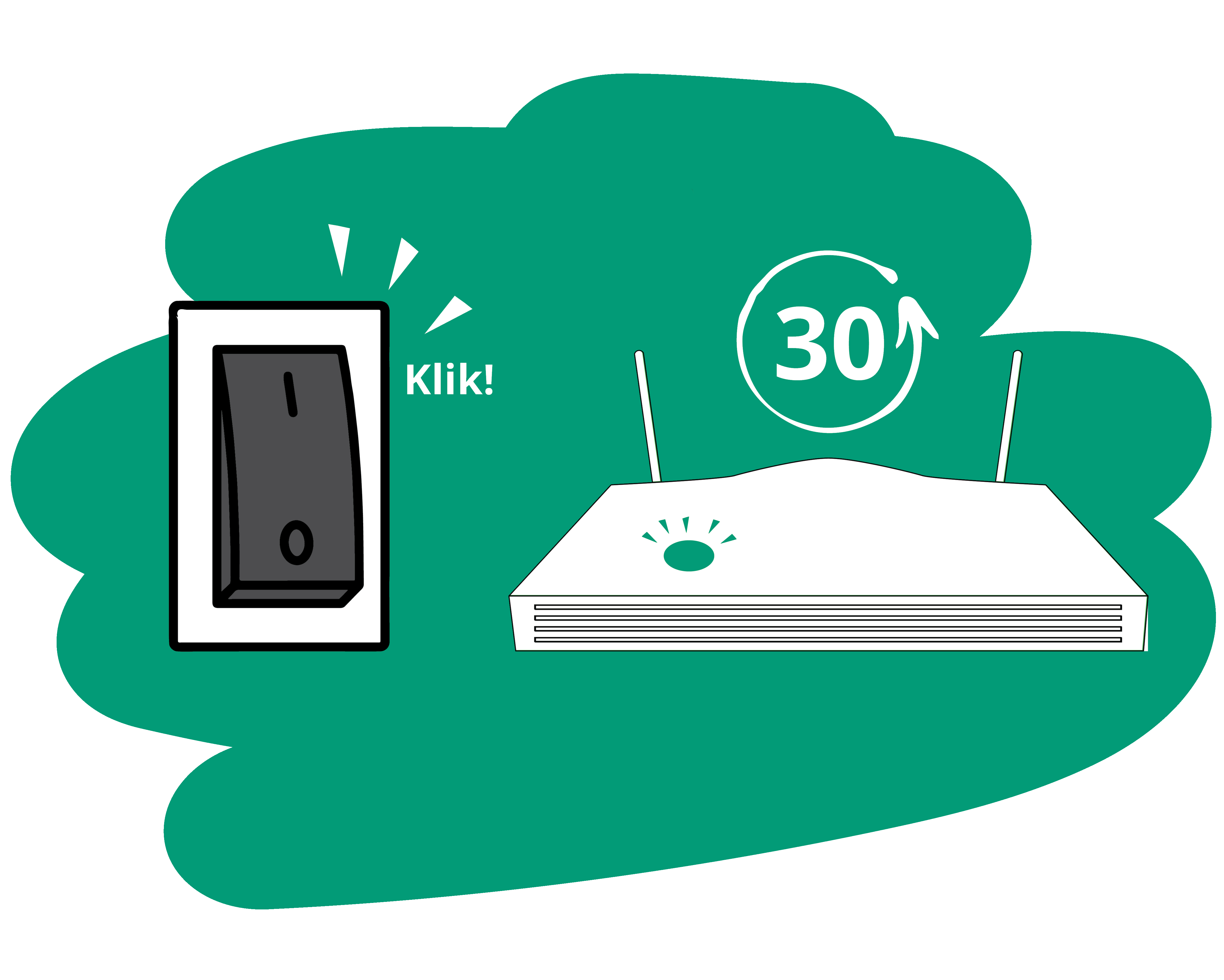 Zet het Draytek modem aan