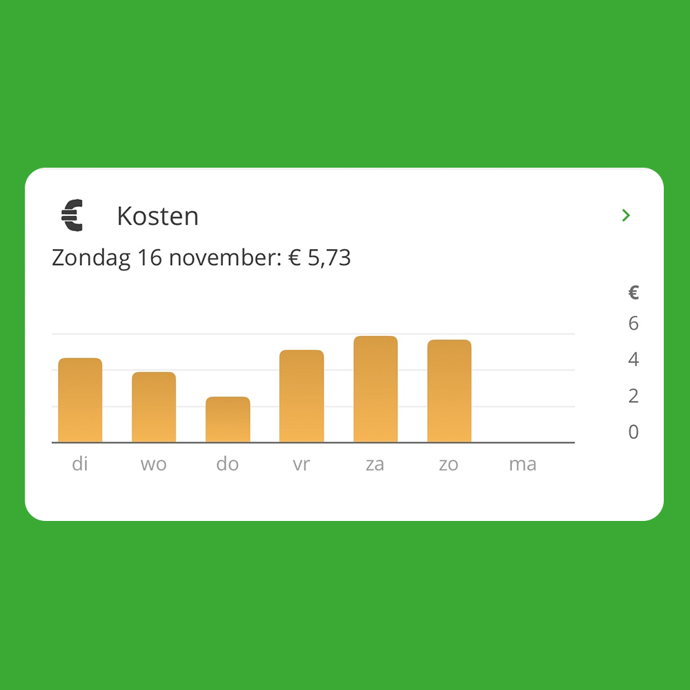 Overzicht kosten in de Budget Thuis app