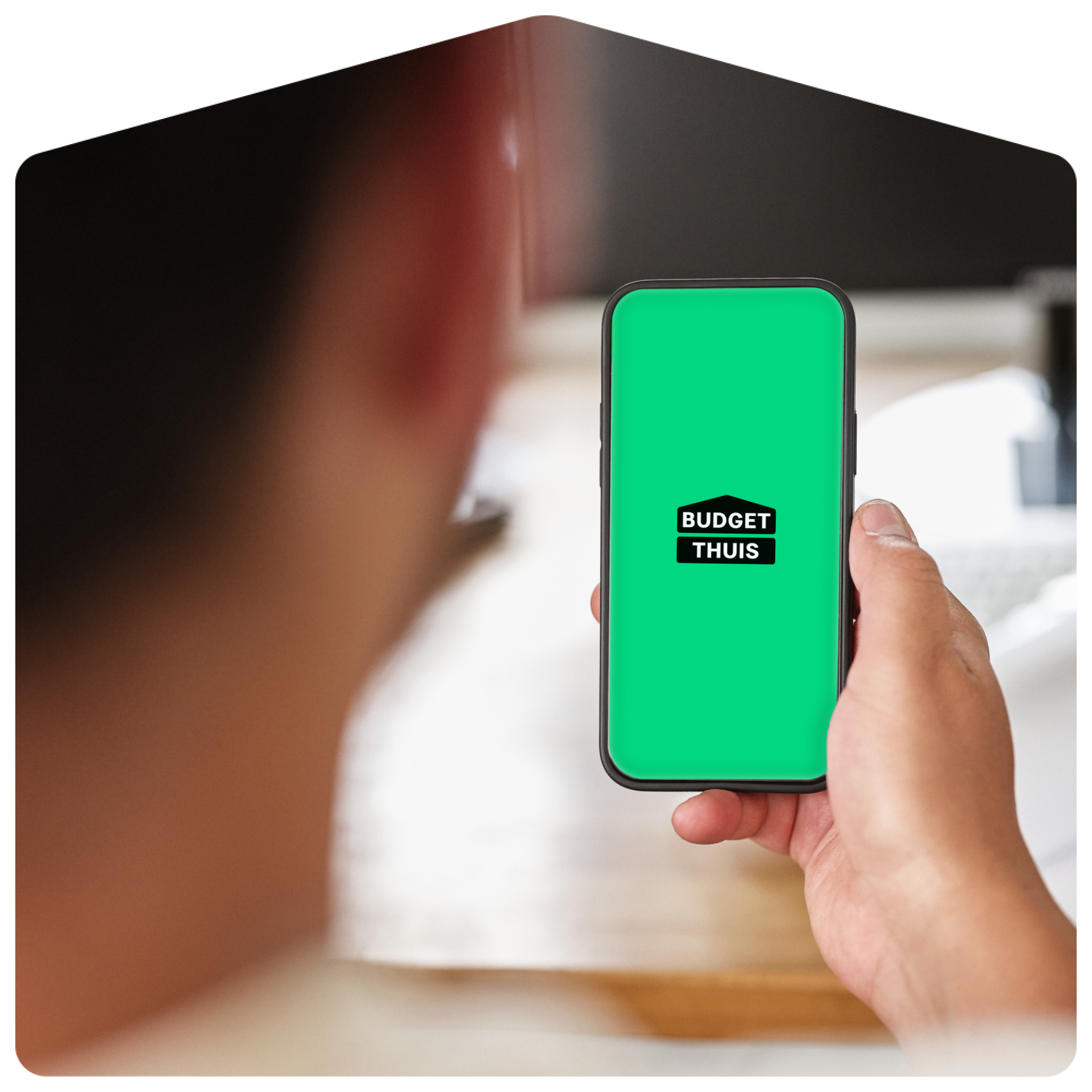 Smartphone met Budget Thuis App