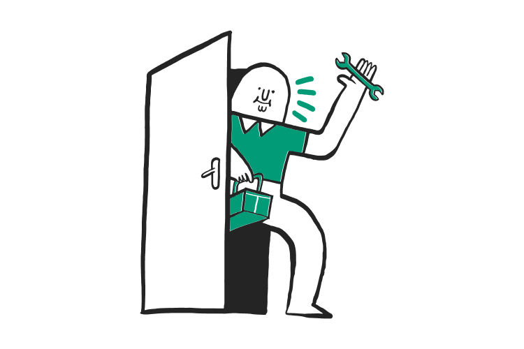 Installateur komt door de deur