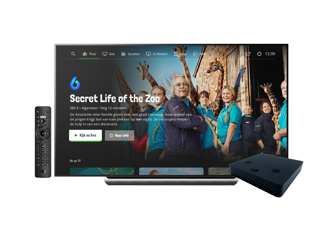 Budget Thuis TV op televisie met mediabox en afstandsbediening