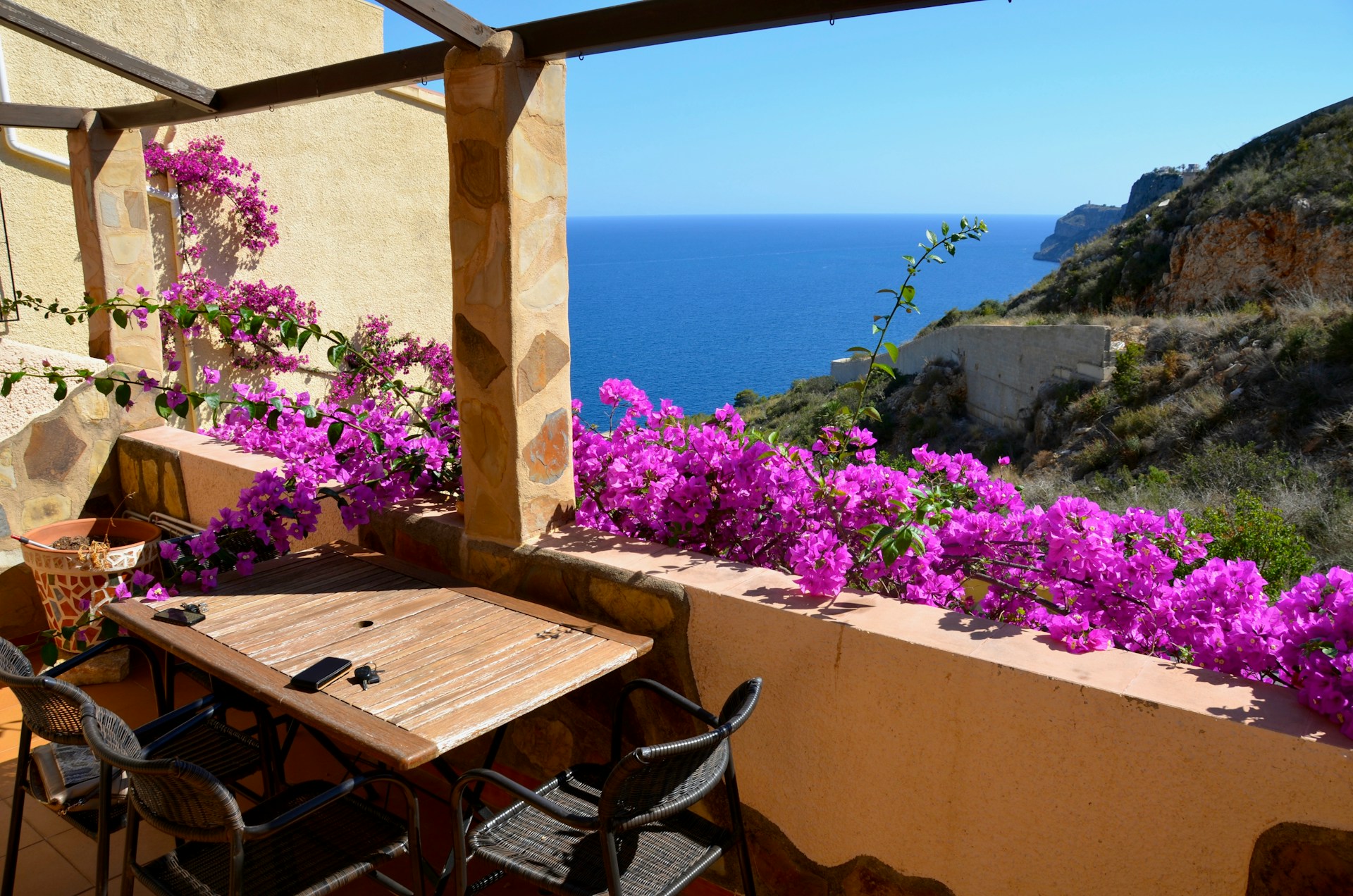 terrace with sea view in Costa Blanca