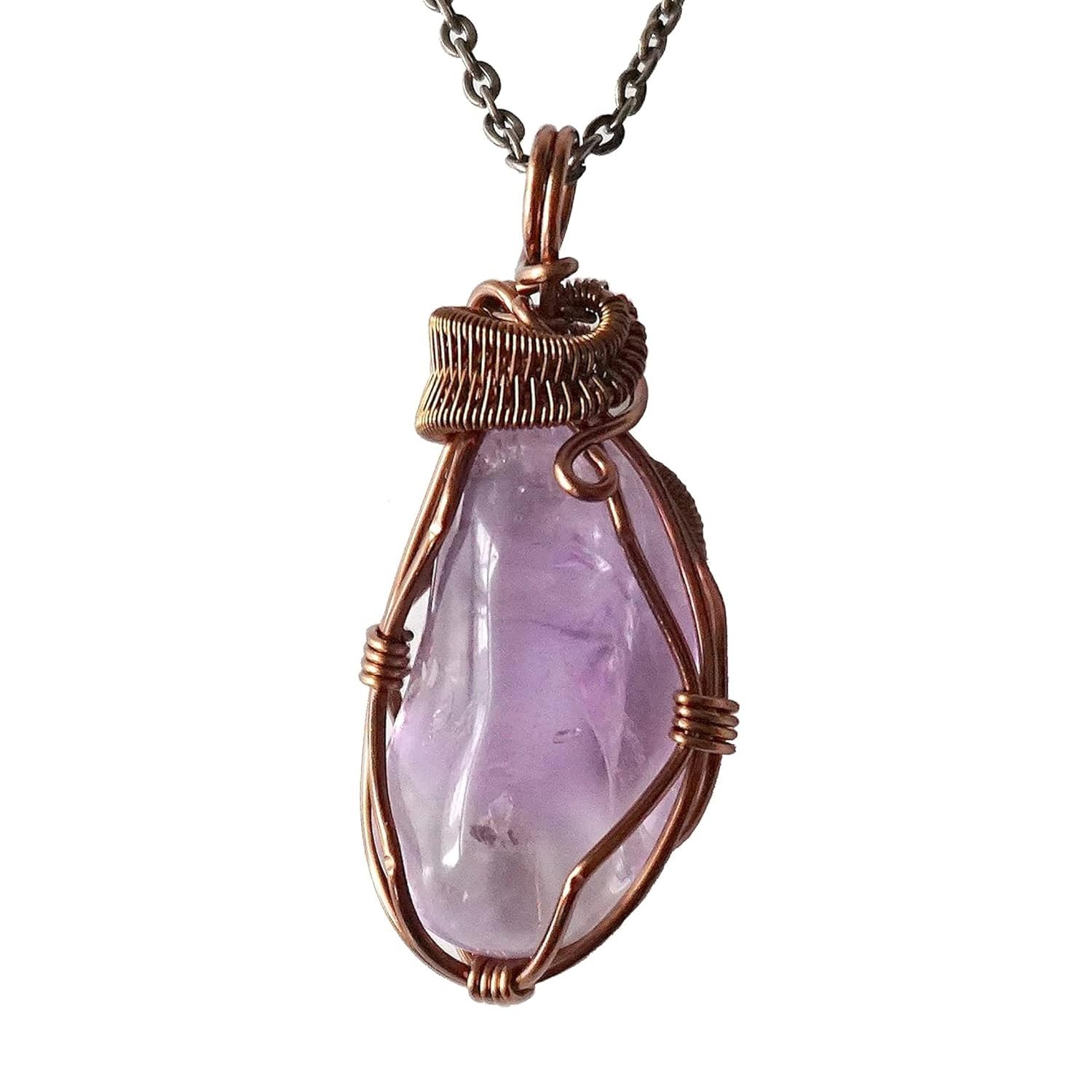 Mixed-Metal Amethyst Pendant Necklace