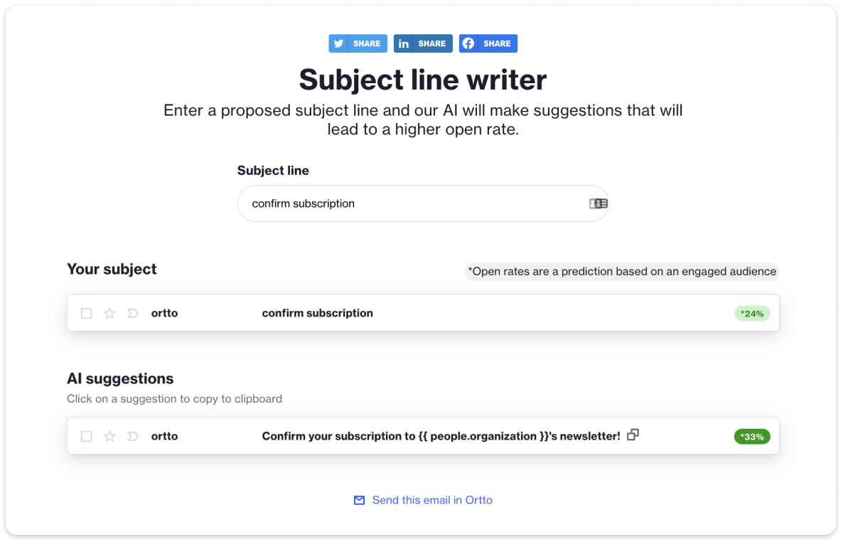 AI subject line writer