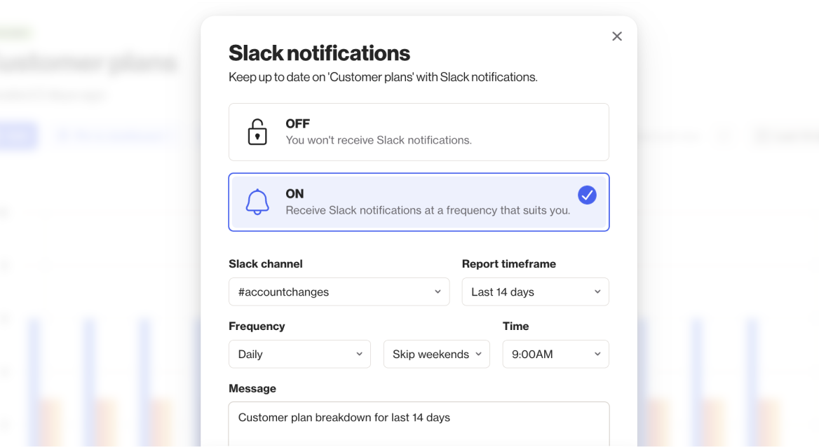 Slack notifications for reports