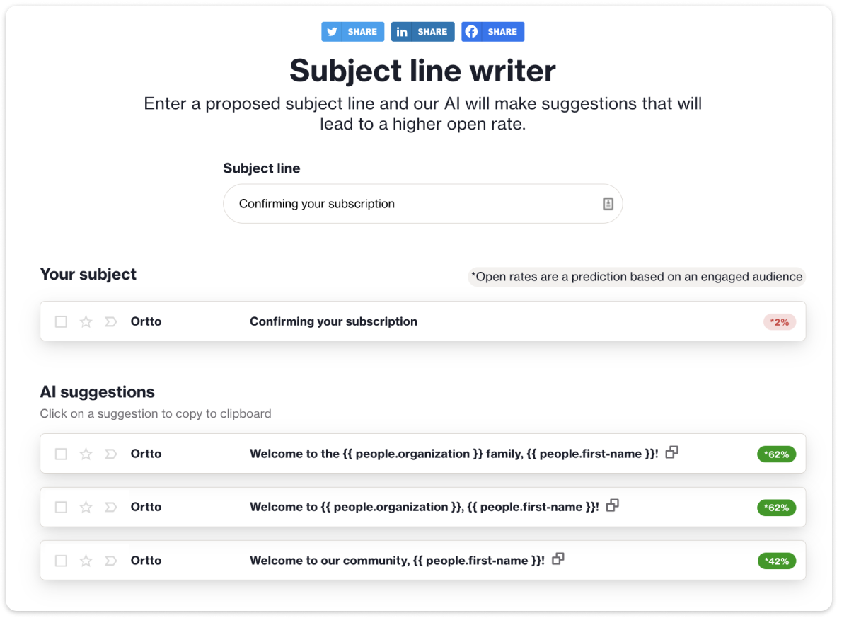 AI subject line writer