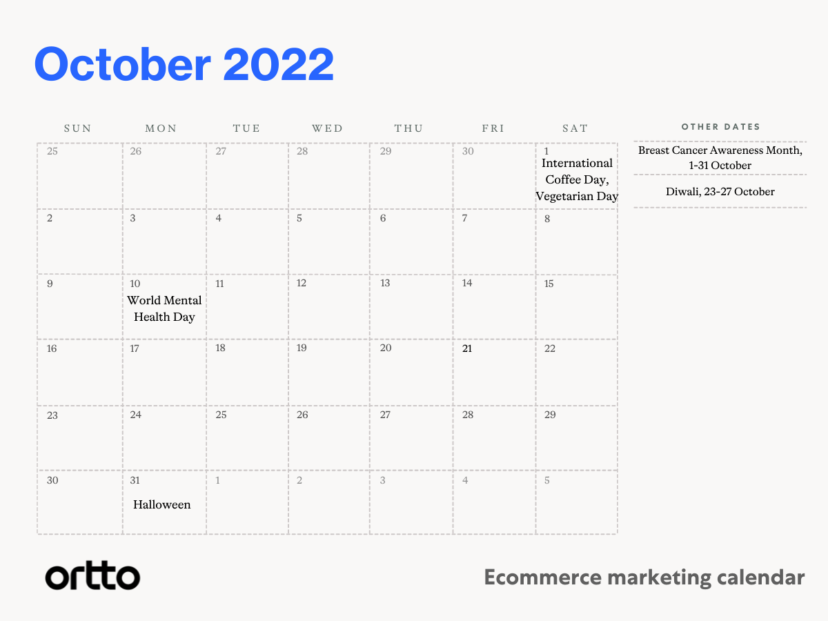 ecommerce marketing calendar 