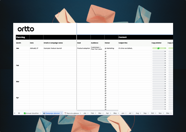 Email marketing content planner template