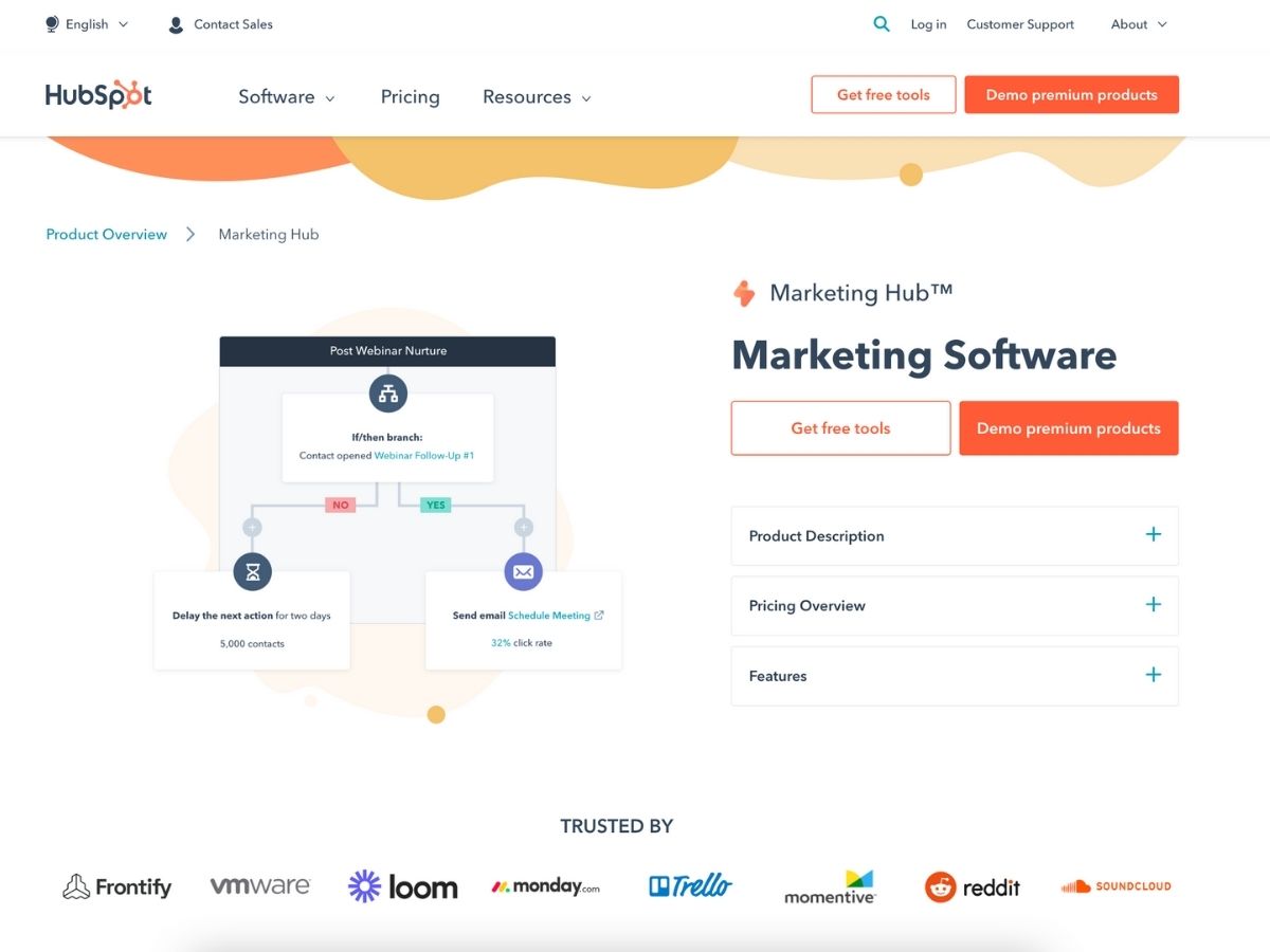 Email marketing software for startups: Hubspot