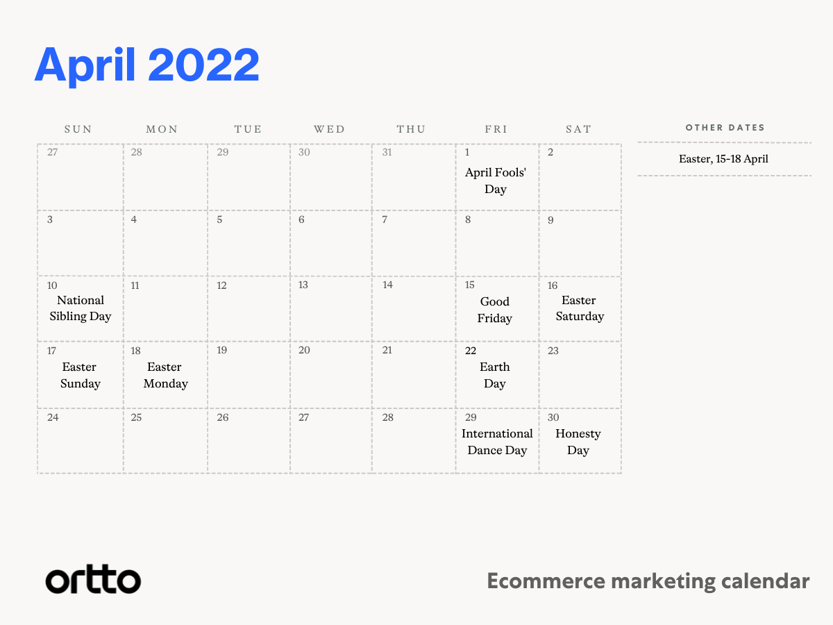 ecommerce marketing calendar