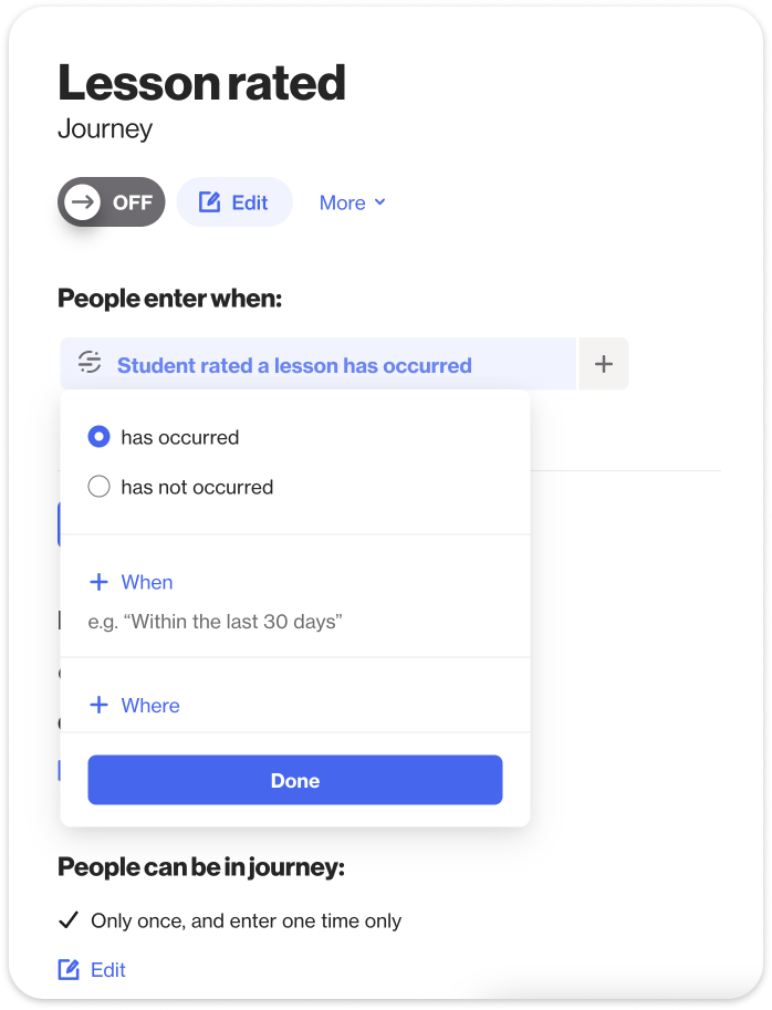 entry criteria segment