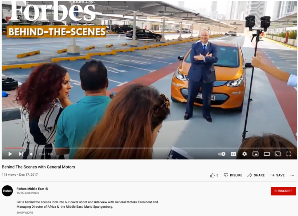 Youtube ecommerce - General Motors BTS