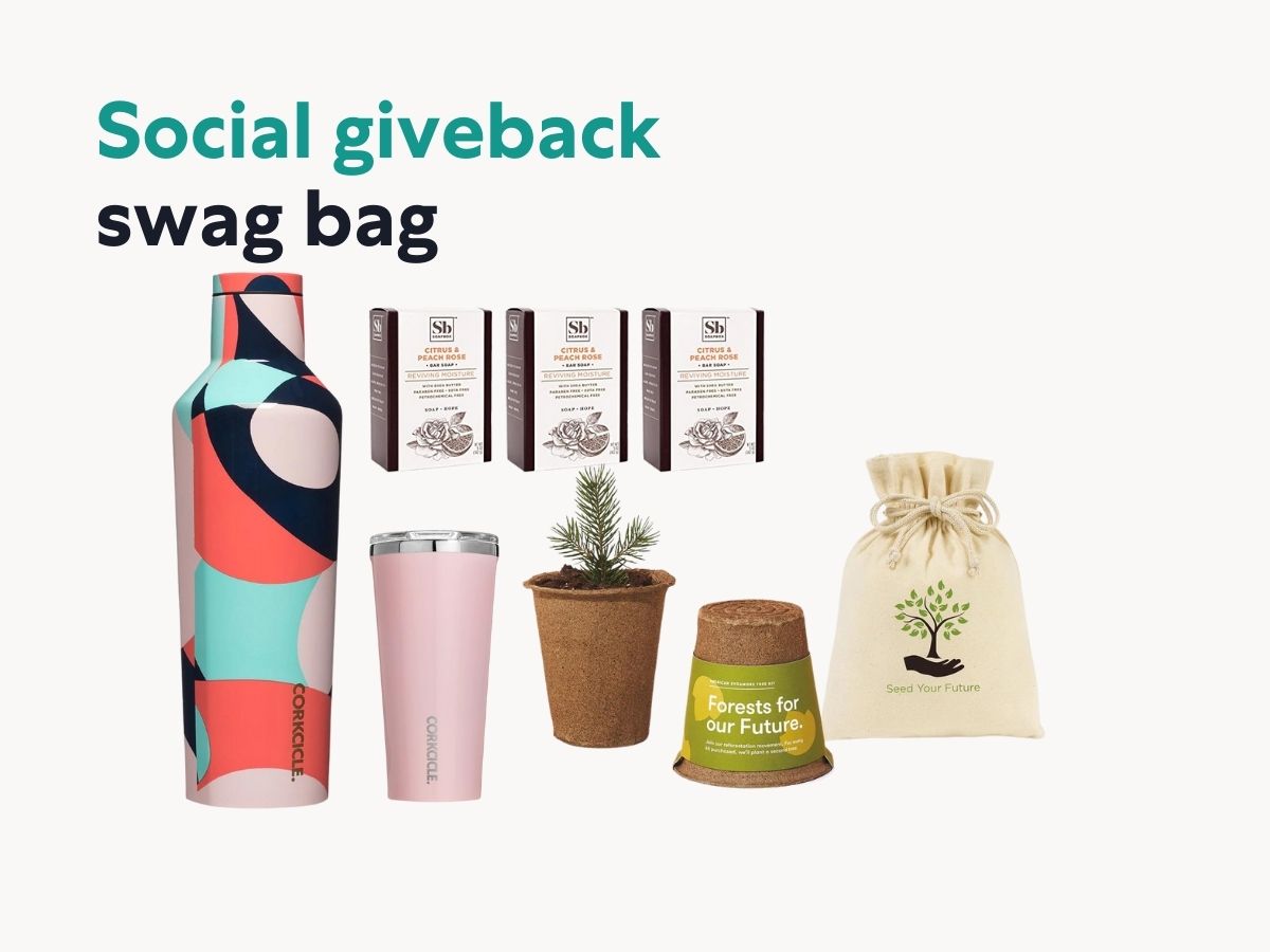 Social giveback swag bags ideas