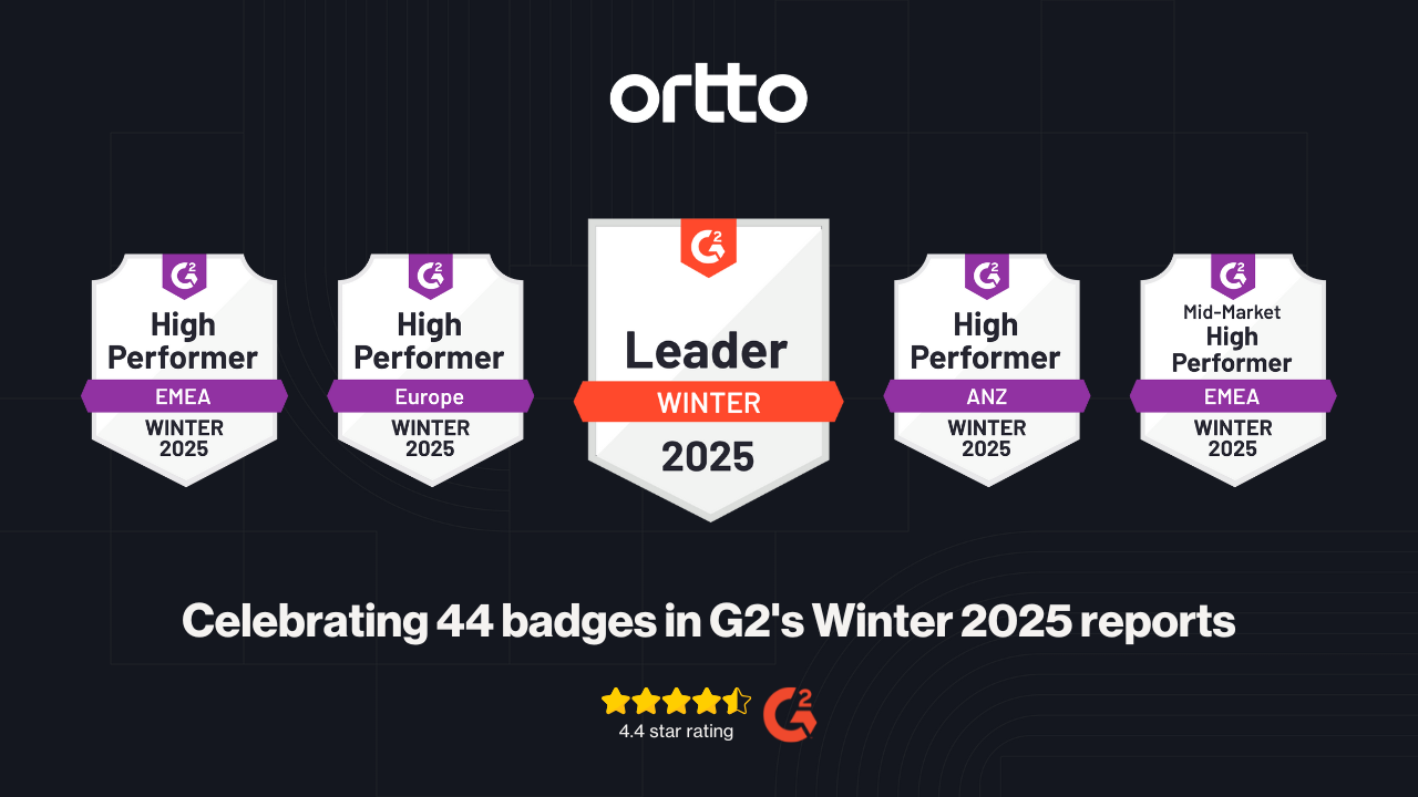 G2 badges Ortto