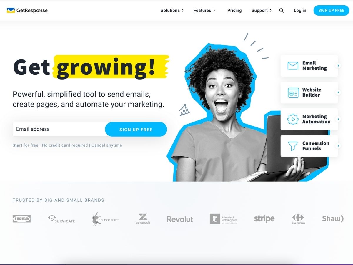 Email marketing software for startups: GetResponse