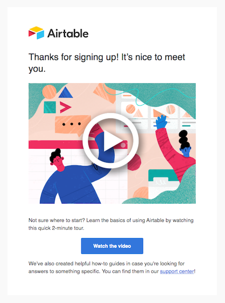 welcome and confirmation email marketing example
