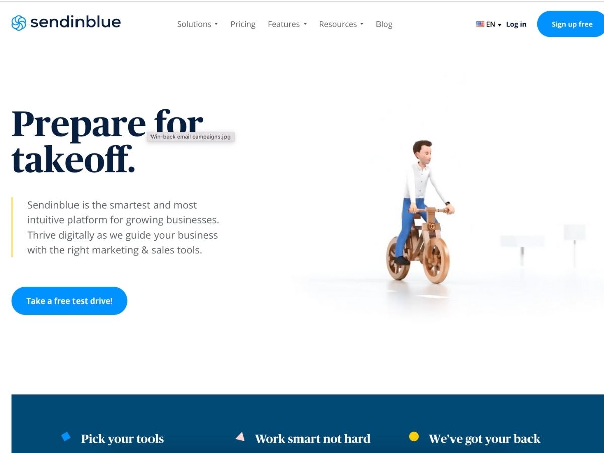 Email marketing software for startups: Sendinblue