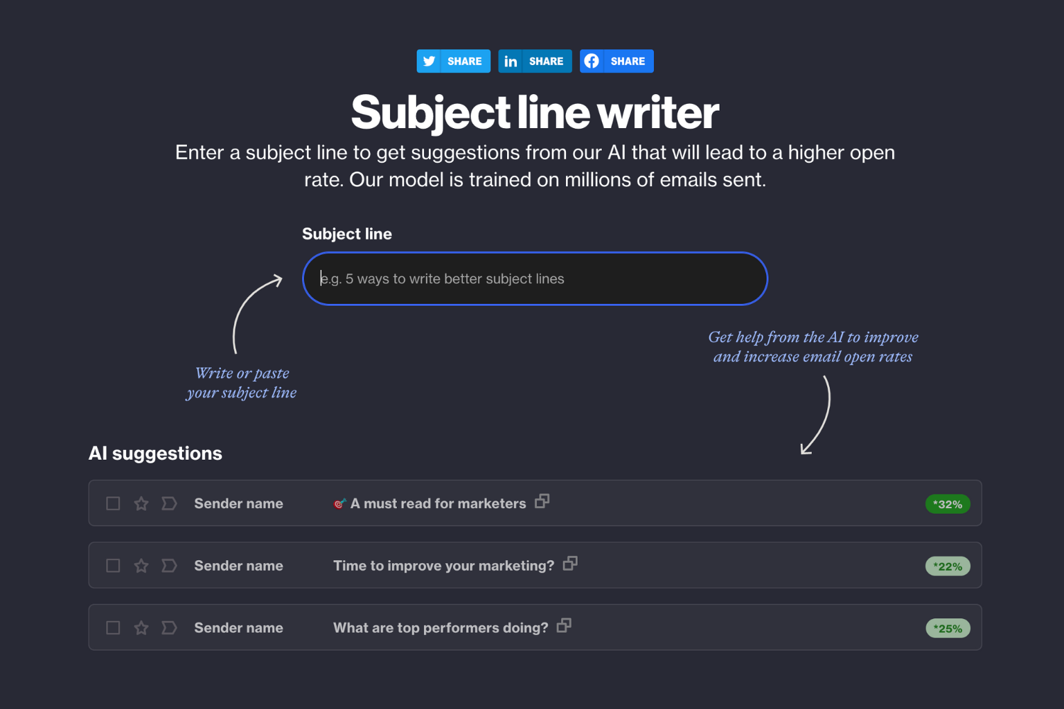 Subject line writer