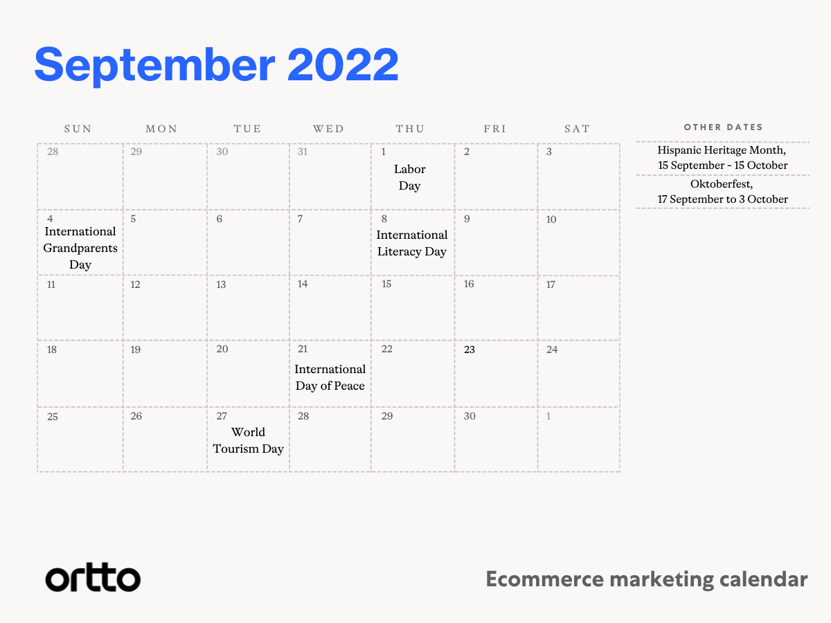 ecommerce marketing calendar 