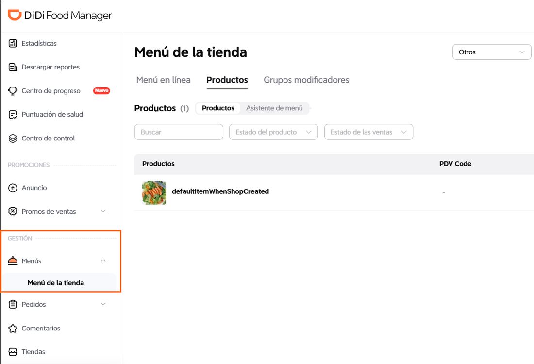 Retención de IVA - Administrar Menú