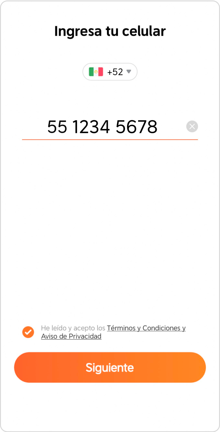Ingresa tu Celular
