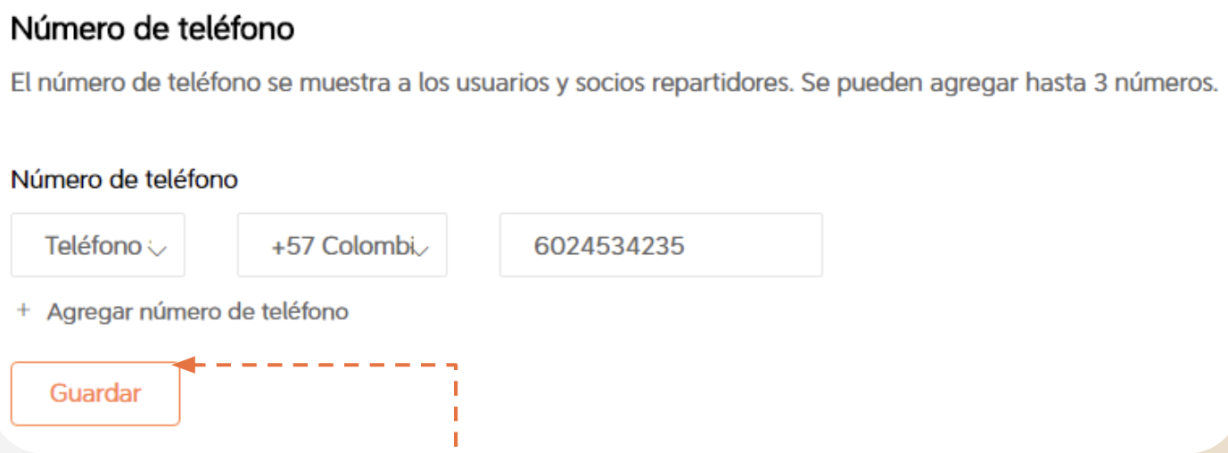 cambio numero de telefono