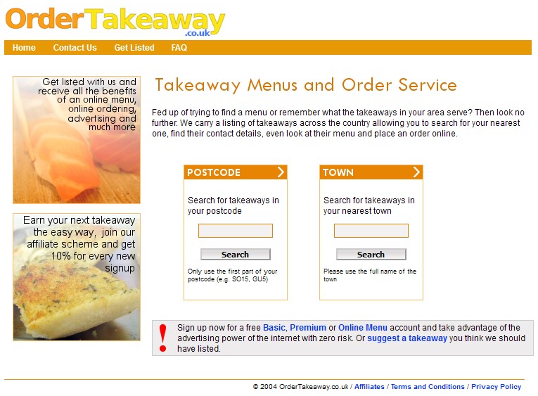 Screenshot of OrderTakeaway.co.uk