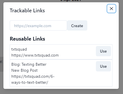 Sending a reusable link