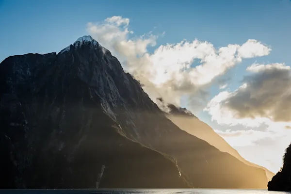 Golden Light at Milford Sound