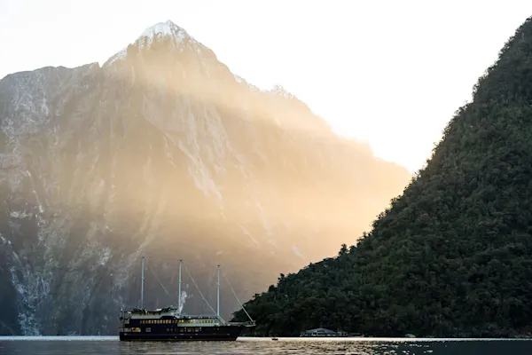 Golden Light Over Milford Sound