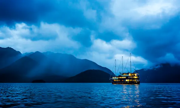 Glowing Vessel in Milford Sound