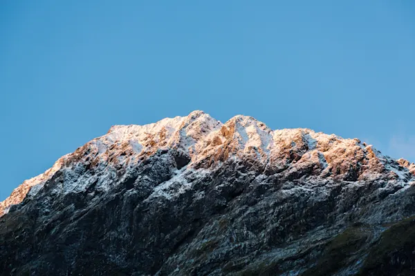 Alpine Peak with Alpenglow, Southern Alps, New Zealand