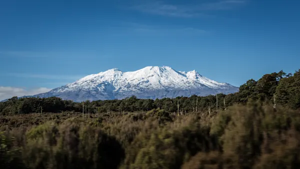 Snow-Capped Peaks Over Tōngariro