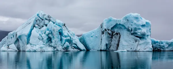 Icebergs Reflecting in Jökulsárlón Lagoon, Iceland
