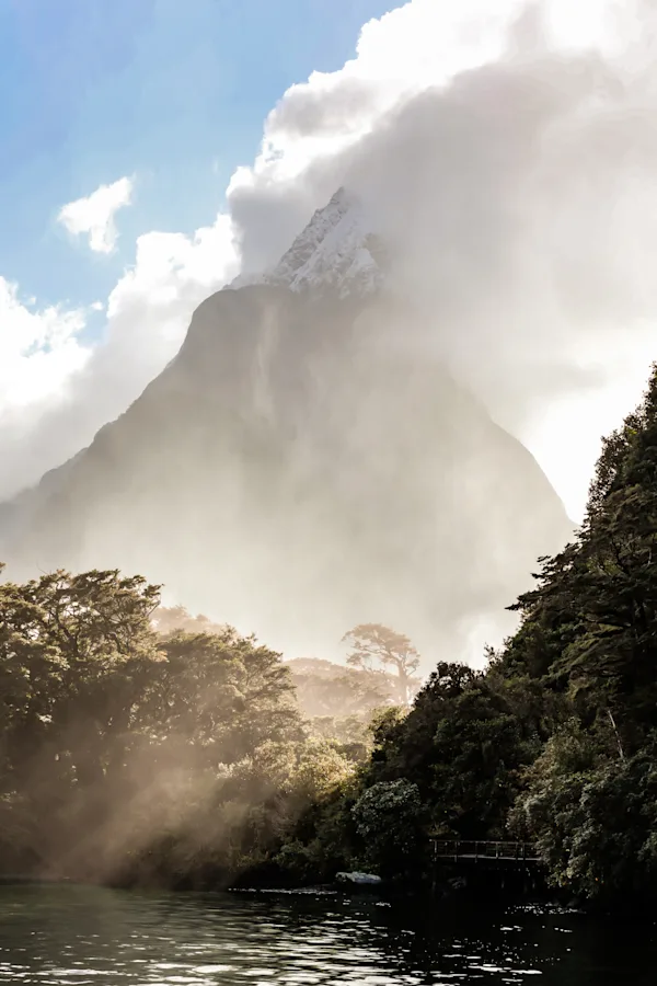 Mitre Peak Emerging from Clouds