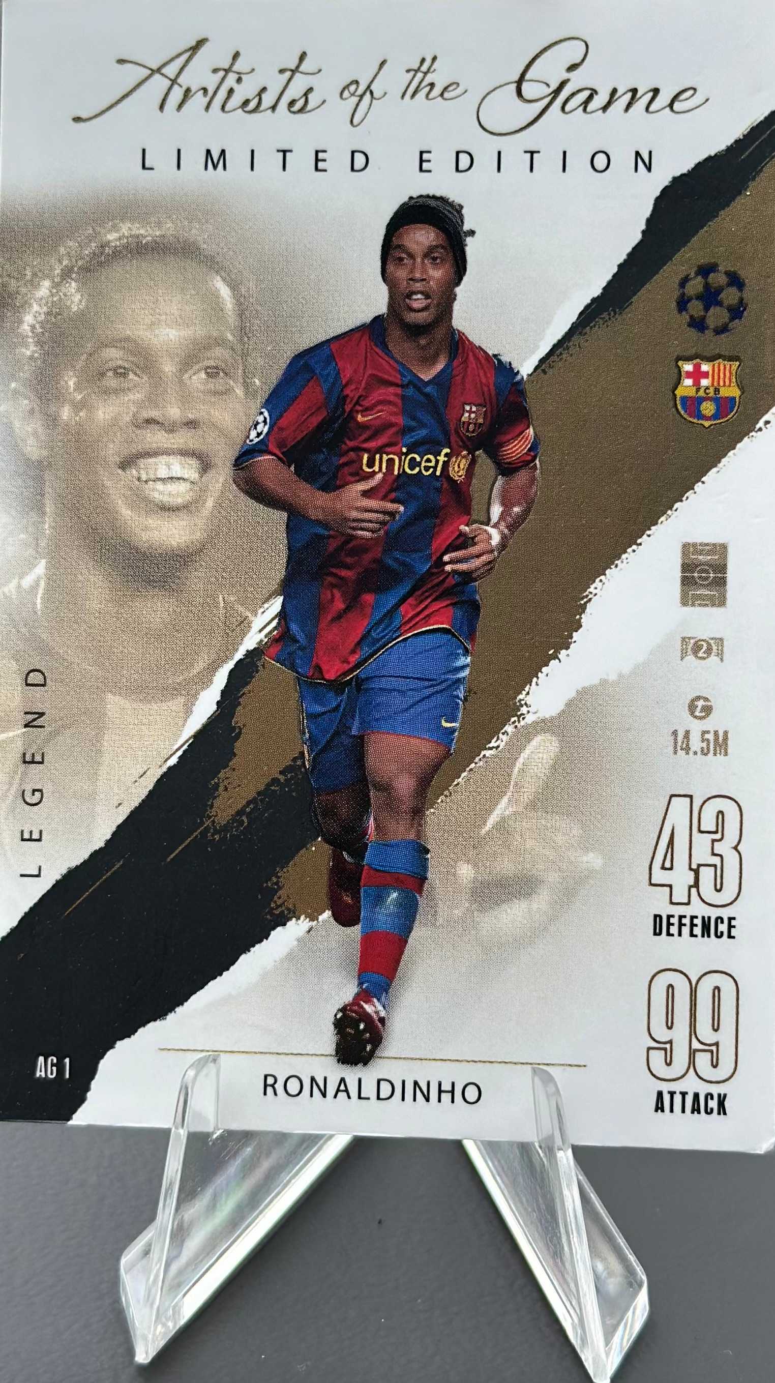 ronaldinho limited edition card RONALDINHO 2025 CLUB LEGACYZ EUROPEAN CONTINENTAL MAGIC ICONIC EDITION SP /10