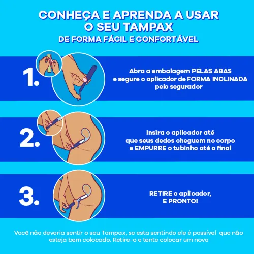 CoNheça aprenda a usar o seu TAMPAX, DE FORMA FACILE CONFORTÃVEL