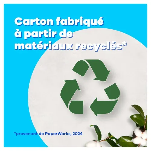 Carton fabriequé à partir de matériaux recyclés