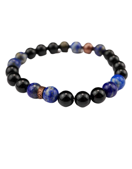 Dumortierite Natural Gemstone Necklace 8mm Beaded Silver 16-30inch Healing Stone Chakra Reiki With Pouch FREE UK SHIPPING