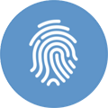 fingerprint icon circle blue