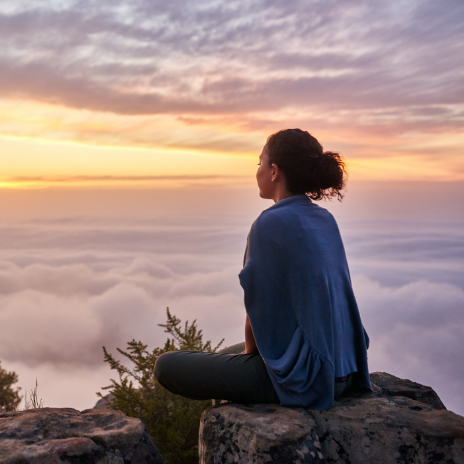 frontier woman on a mountain